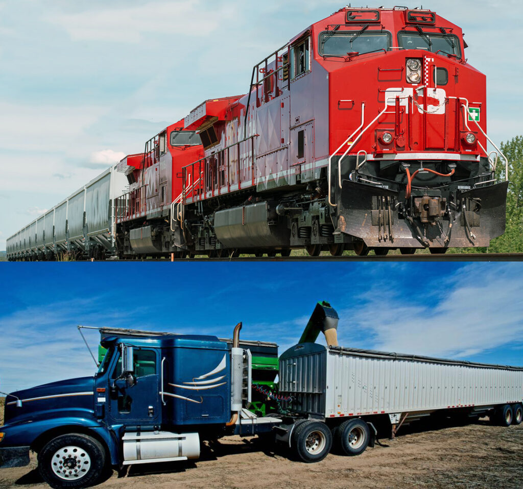 train and truck transport